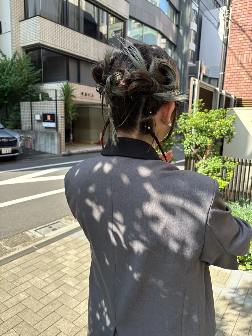 セミロング ヘアアレンジ ヘアセット eri kinjoのヘアスタイル