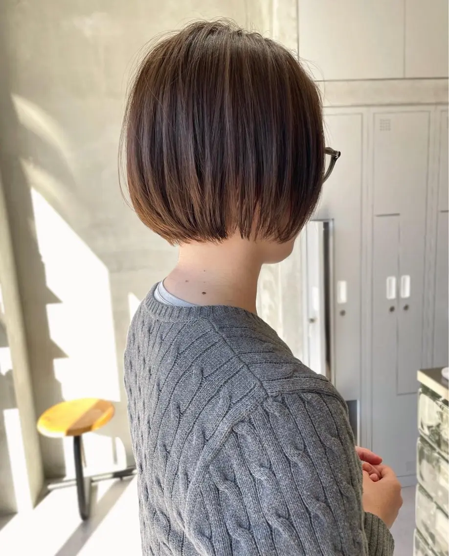 ショート カラー ショートヘア カット ヘアカラー トリートメント 👑ボブはお任せ ミヤノ👑のヘアスタイル