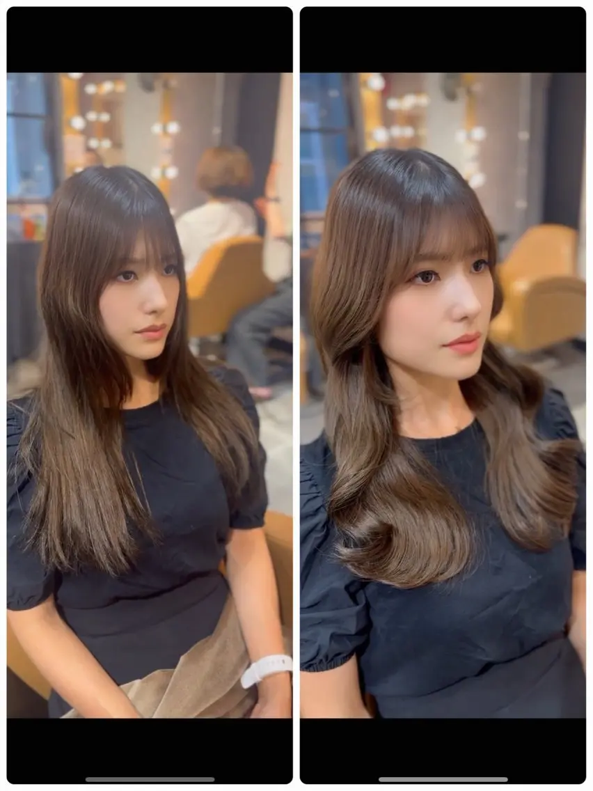 セミロング 顔周りカット サイドバング カット ヘアカラー トリートメント ヘアセット 銀座副店長/レイヤー /髪質改善/田島のヘアスタイル