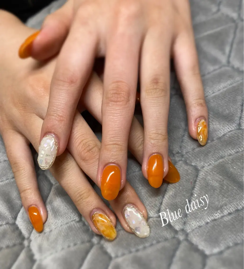 ネイル ハンドネイル Blue daisy 栄本店のネイルデザイン