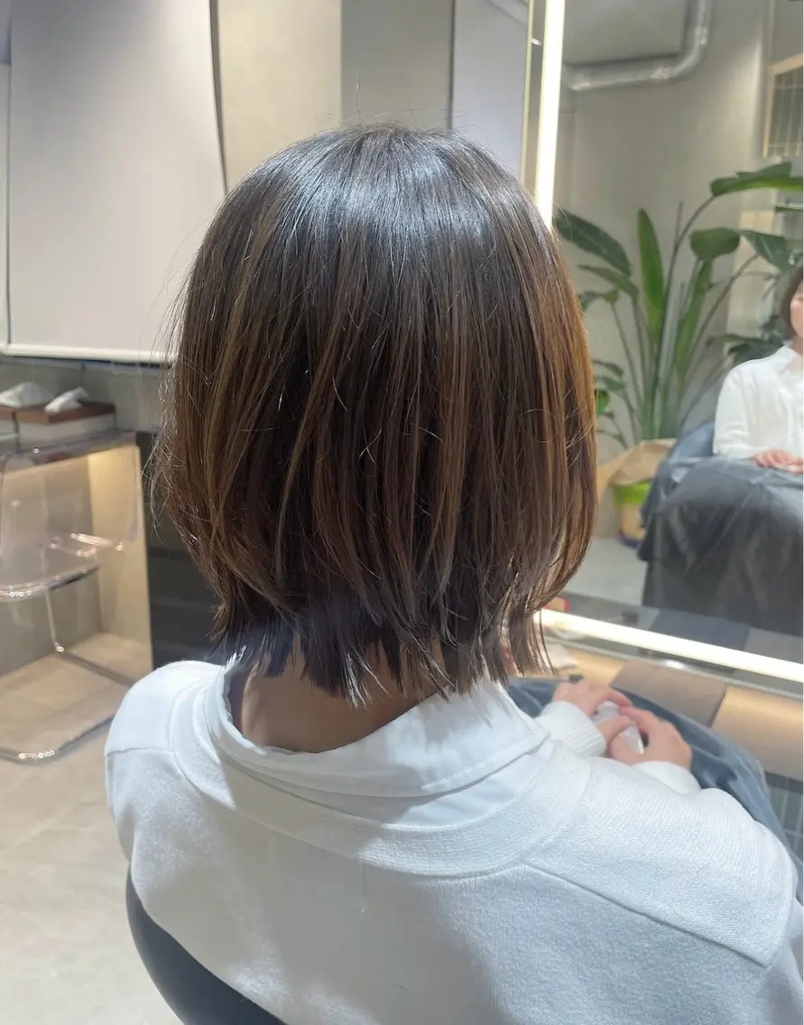 ミディアム オリーブベージュ/ボ ブ縮毛矯正たまき🧡のヘアスタイル