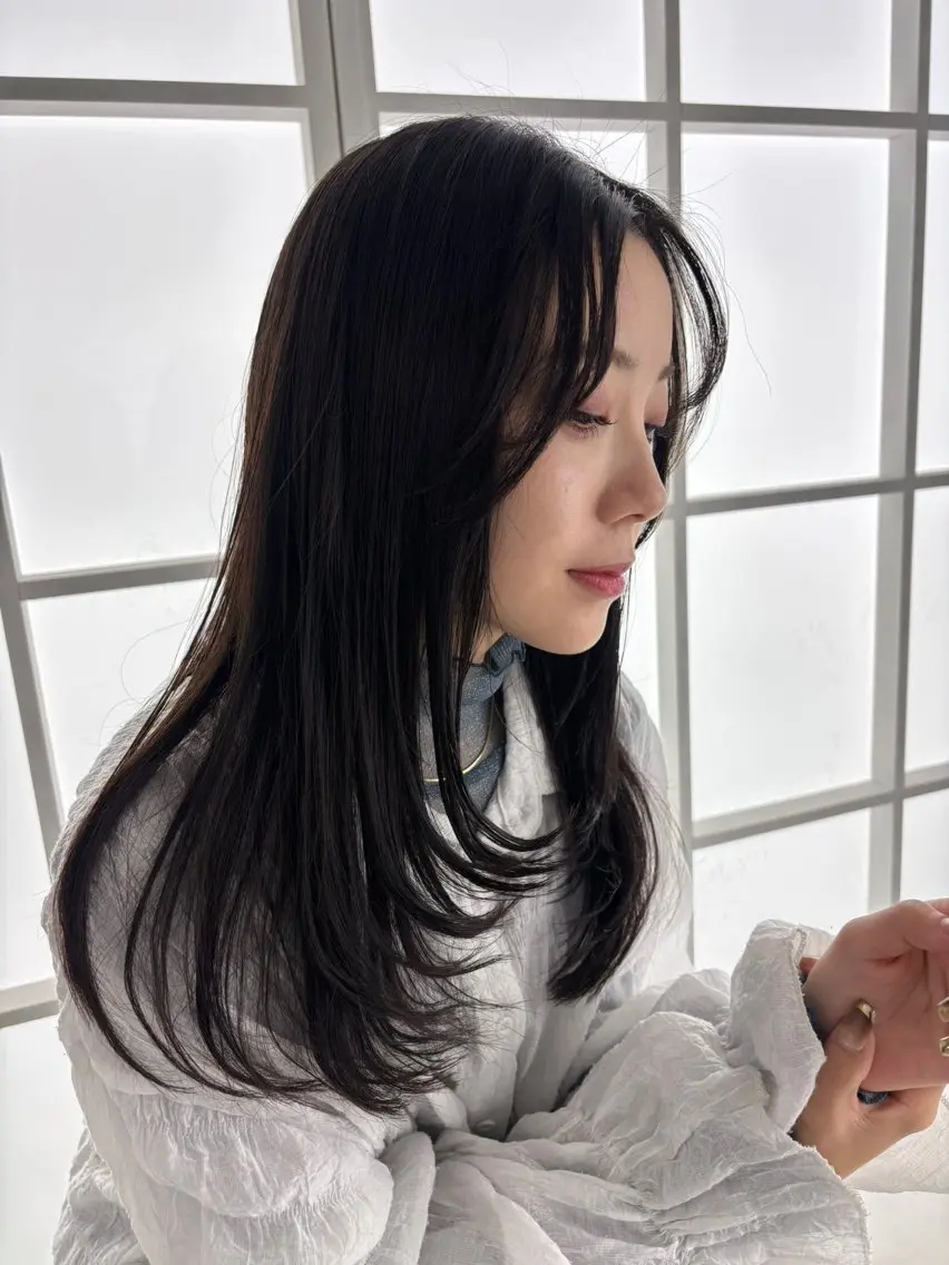 ロング カット あべ ゆうかのヘアスタイル