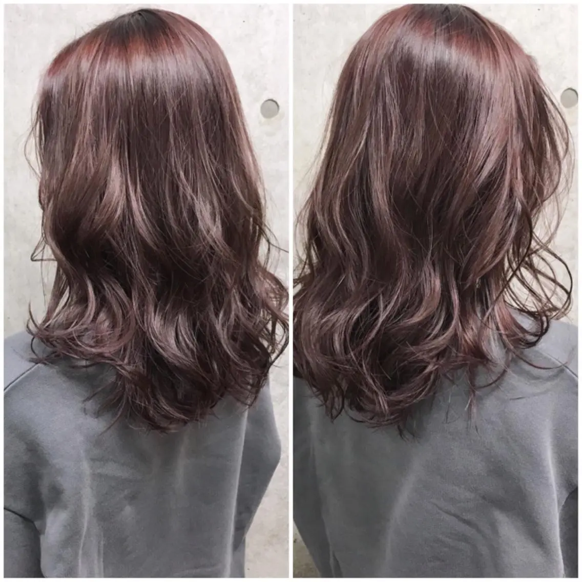 セミロング カラー ヘアアレンジ ピンクカラー バイオレットカラー バイオレットピンク Satsuki ✂︎♡のヘアスタイル