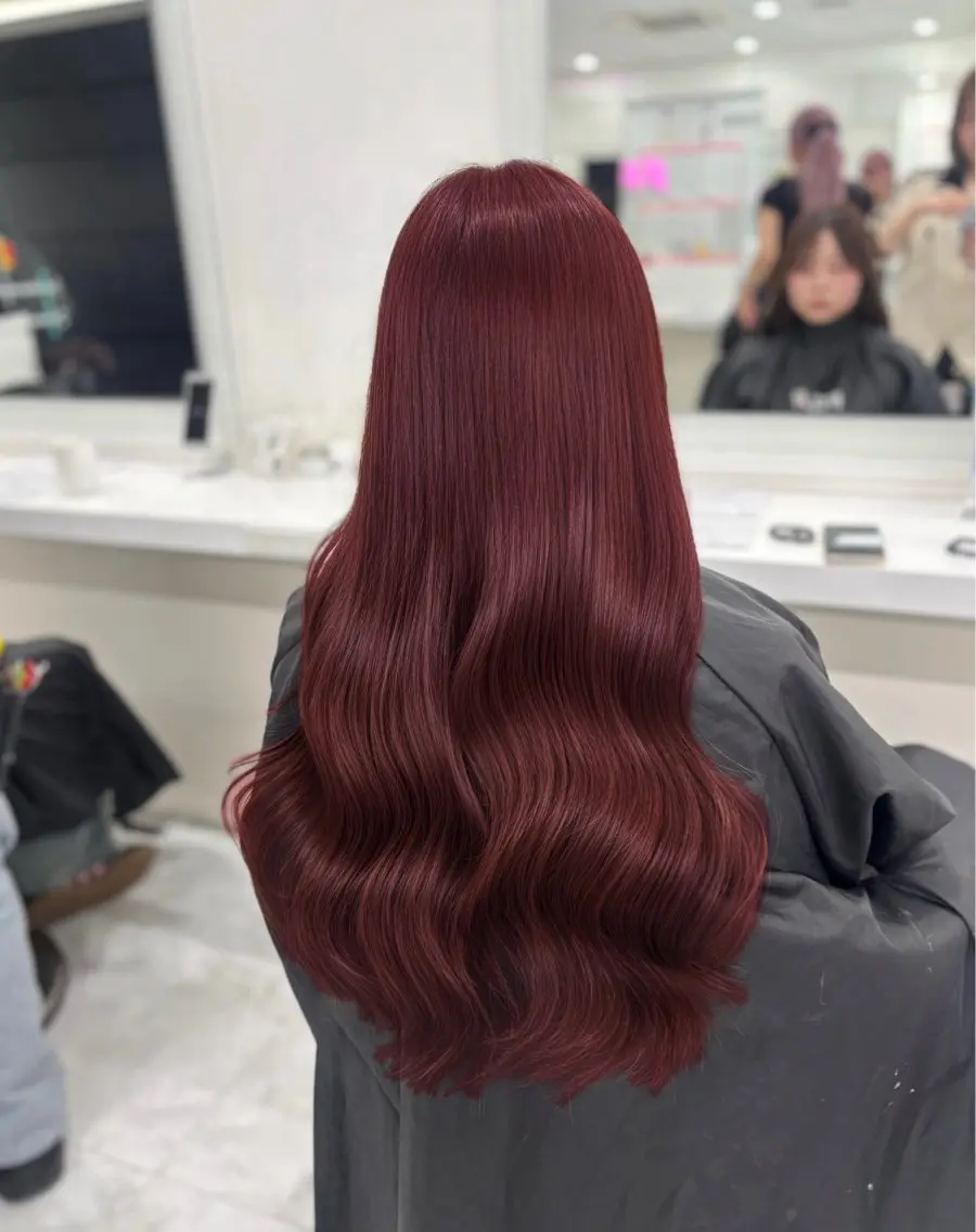 ロング ヘアカラー 🎀暖色カラー🎀 韓国ヘア まなかのヘアスタイル