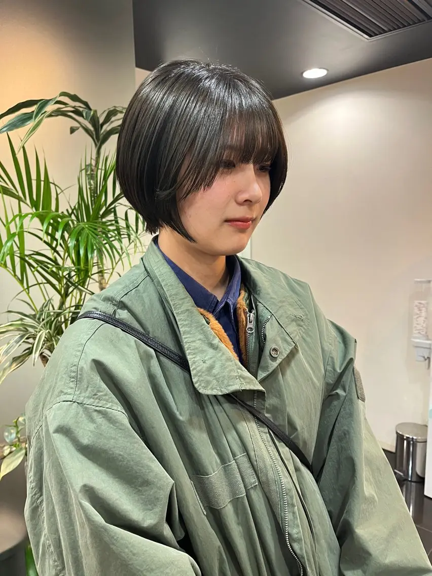 ショート 切りっぱなしボブ ショートボブ 丸みショート ボブ くびれヘア 髪質改善・ボブ・ ショート 丸毛一輝のヘアスタイル