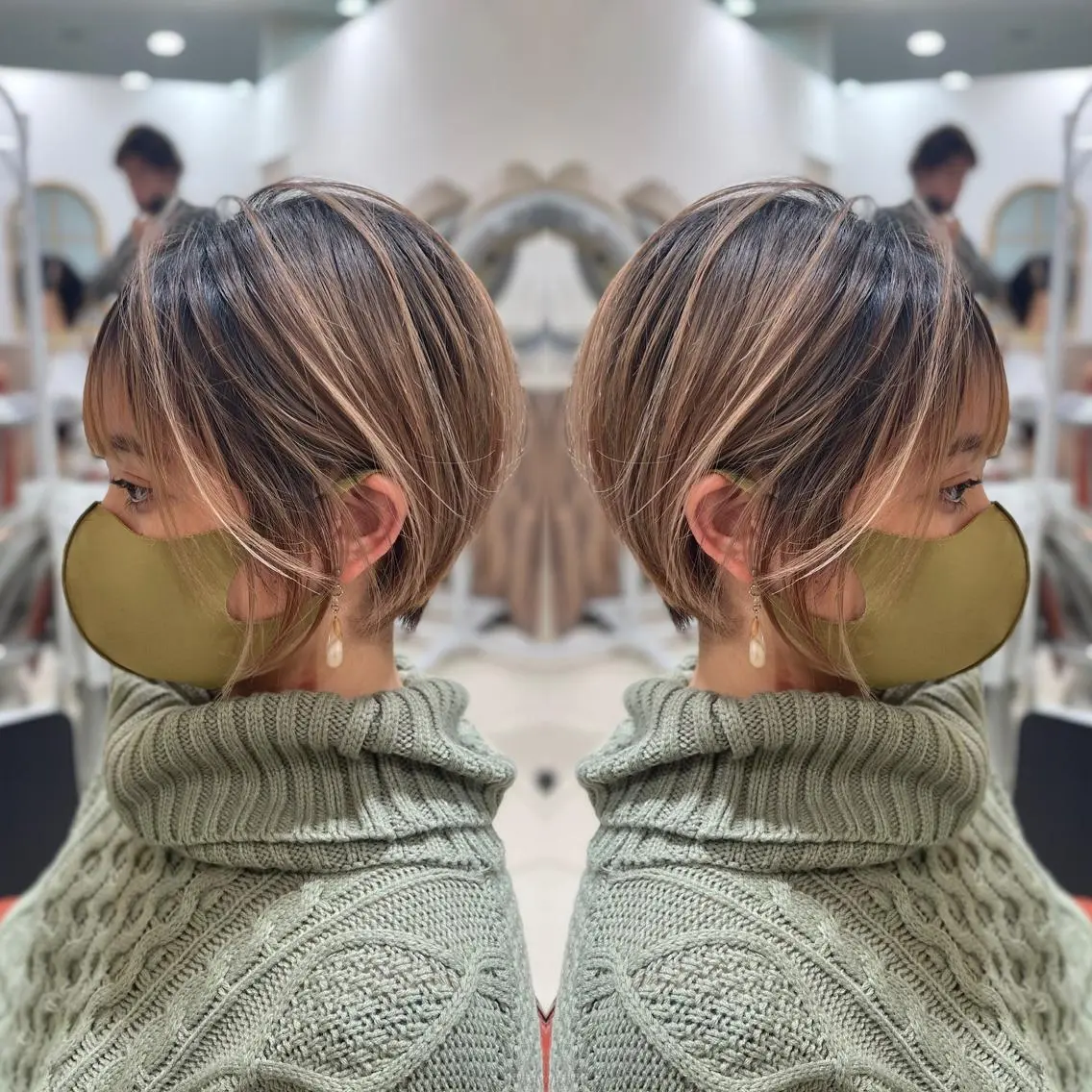 ショート ヘアカラー Y Uのヘアスタイル