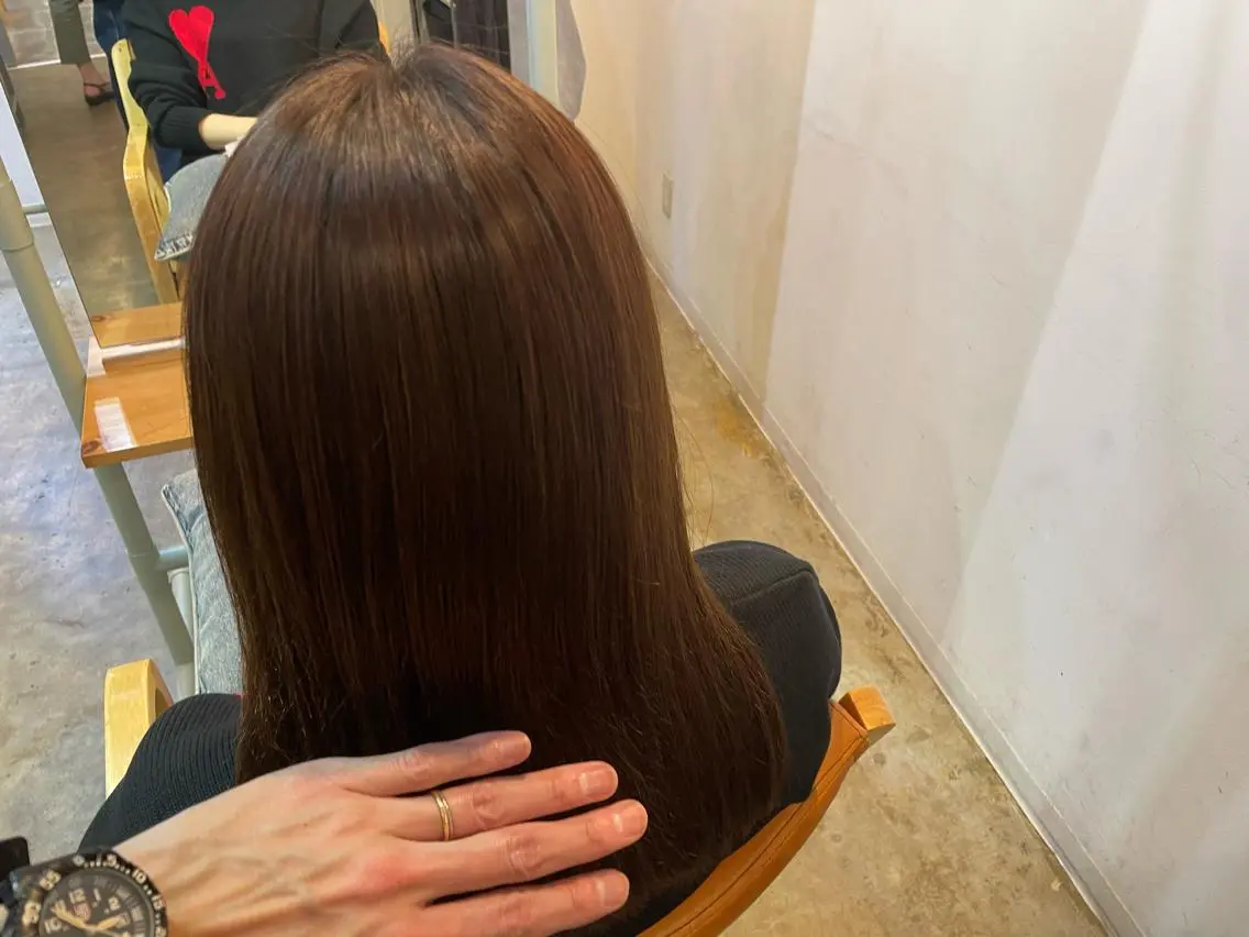 ミディアム 髪質改善 縮毛矯正 酸性ストレート 江里 太介のヘアスタイル