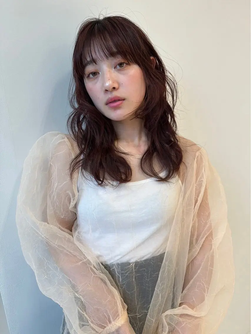 セミロング カラー 🎀a0i 🎀のヘアスタイル