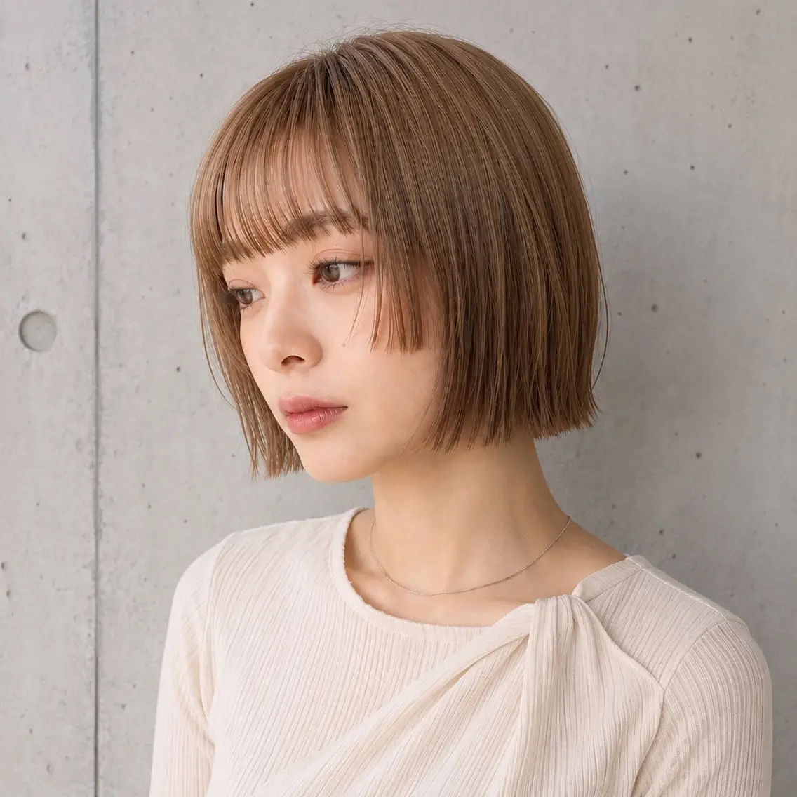 ショート カラー カット ヘアカラー トリートメント 盛れる顔まわりカット 髪質改善/渋谷/れんのヘアスタイル