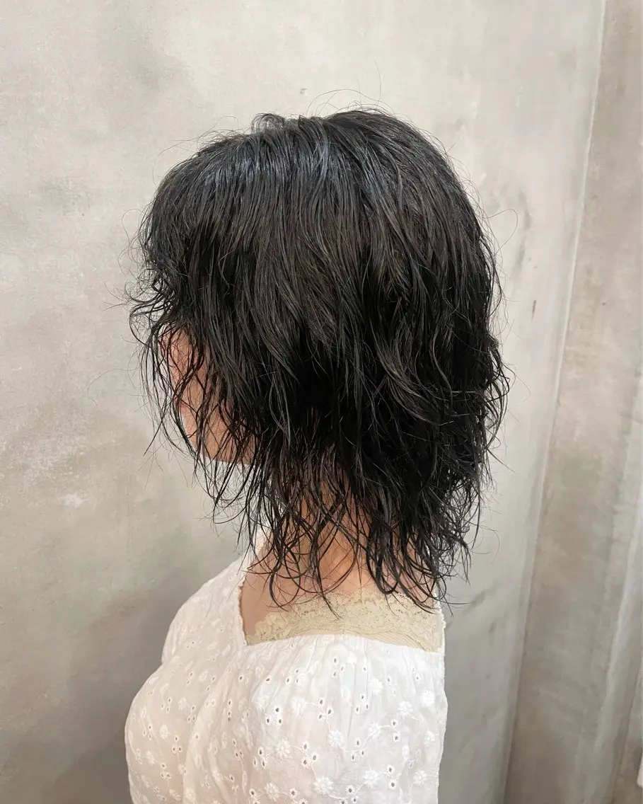 ミディアム パーマ パーマ 【ピンク/韓国ヘア/ ヘアセット】亜海のヘアスタイル