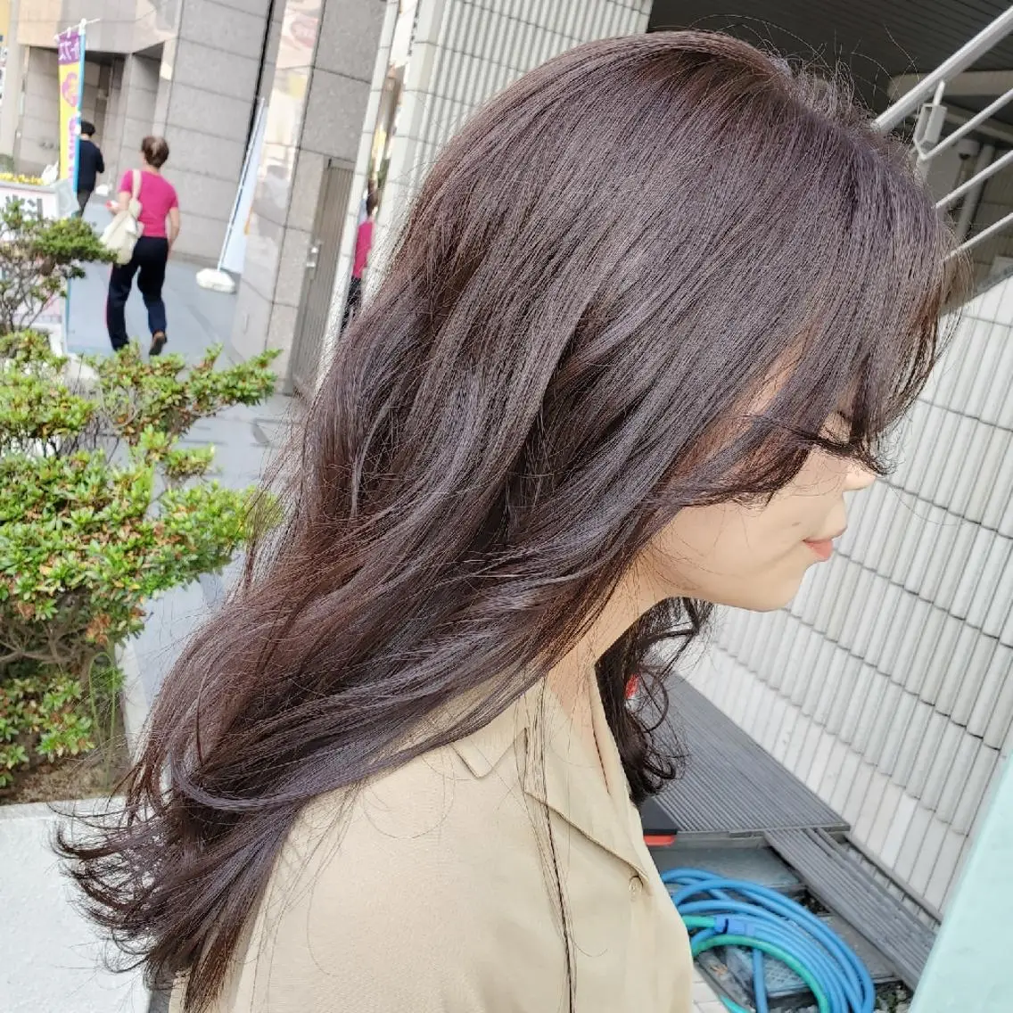 カラー セミロング 竹尾 優斗のヘアスタイル