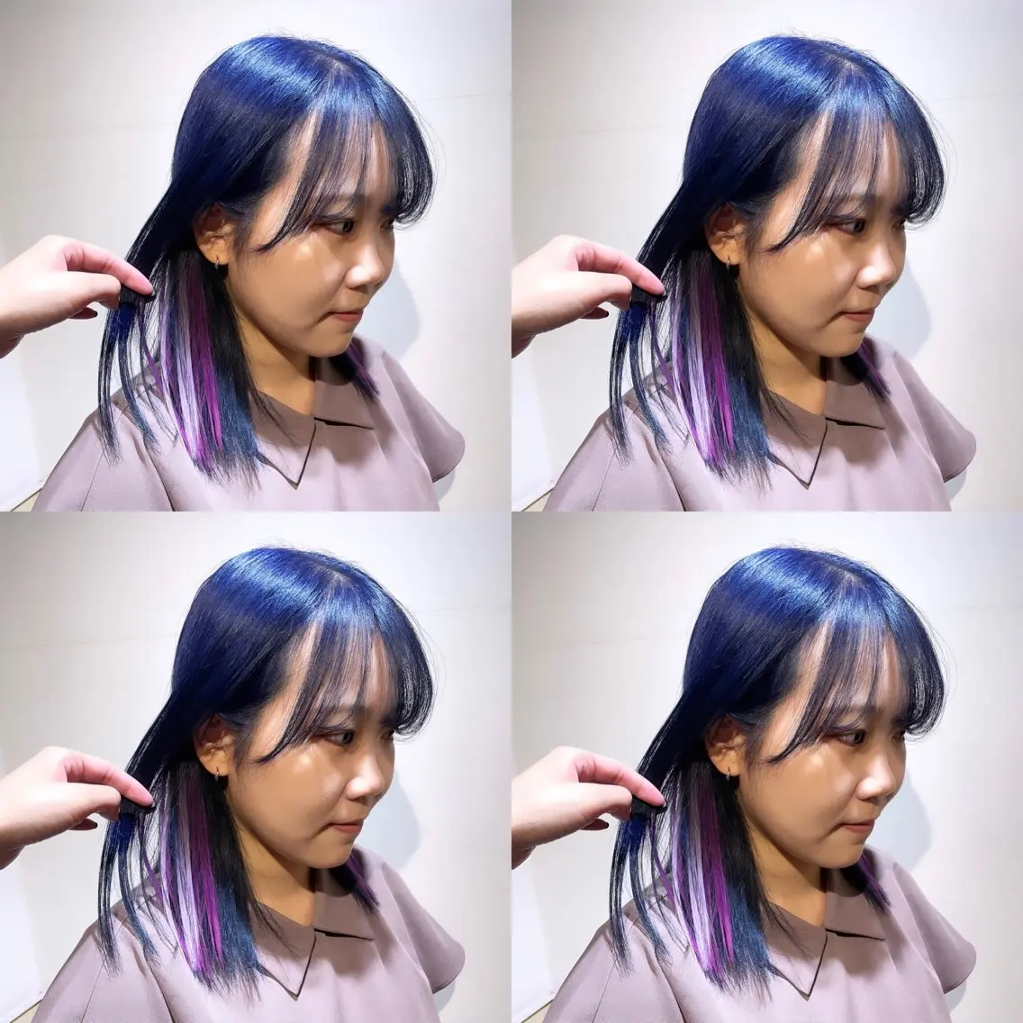ミディアム カラー シールエクステ ネイビーカラー エクステ 🌟トップデザイナー 高橋🌟のヘアスタイル