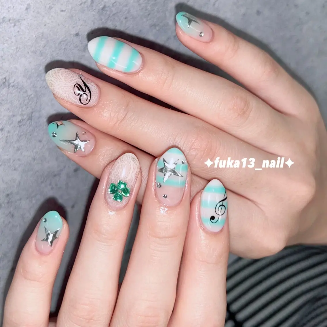 ネイル グリーン 韓国ネイル ハンドネイル Nail♡Fuka. /7月予約受付中のネイルデザイン