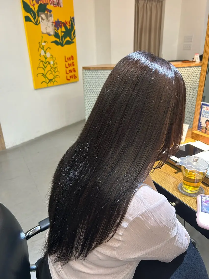 カラー ブリーチ ブラウンカラー 透明感カラー ダークブラウン ヘアカラー あゆか 🐶のヘアスタイル