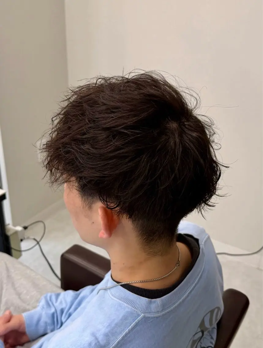 ショート パーマ メンズ カット パーマ メンズパーマ特化/ ウルフ/AOTOのヘアスタイル