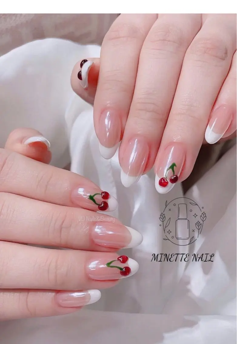 ネイル アートネイル クリアネイル フレンチネイル ジェルネイル ガーリー Minette Nailのネイルデザイン