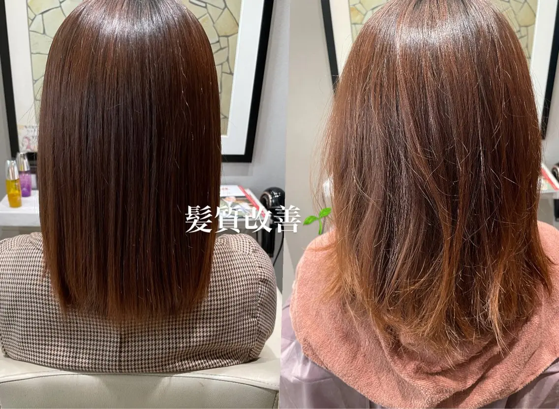 ロング パーマ トリートメント k-twoたき✨艶感 カラー／美髪矯正のヘアスタイル