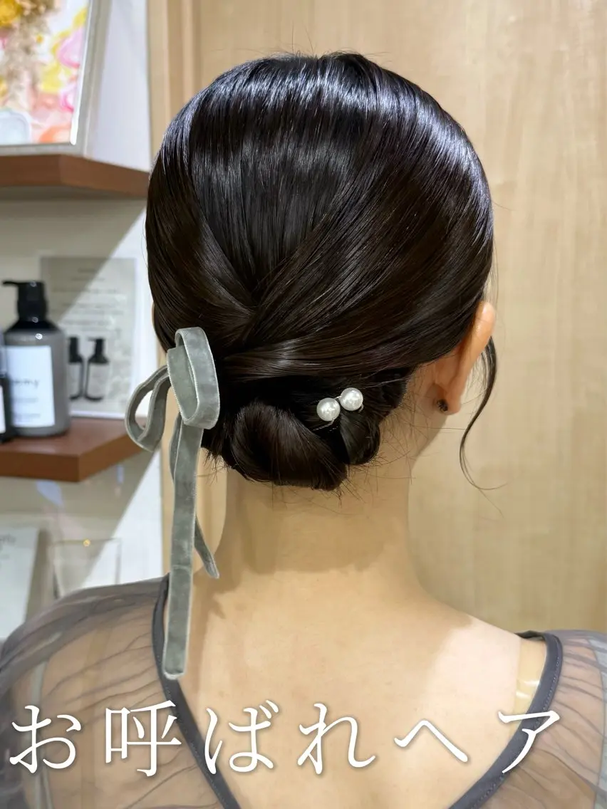 セミロング ヘアアレンジ ハーフアップ ポニーテール ツインテール 結婚式・ブライダル 三つ編み ヘアセット 韓国風パーマ/ヘア セット/店長みづきのヘアスタイル