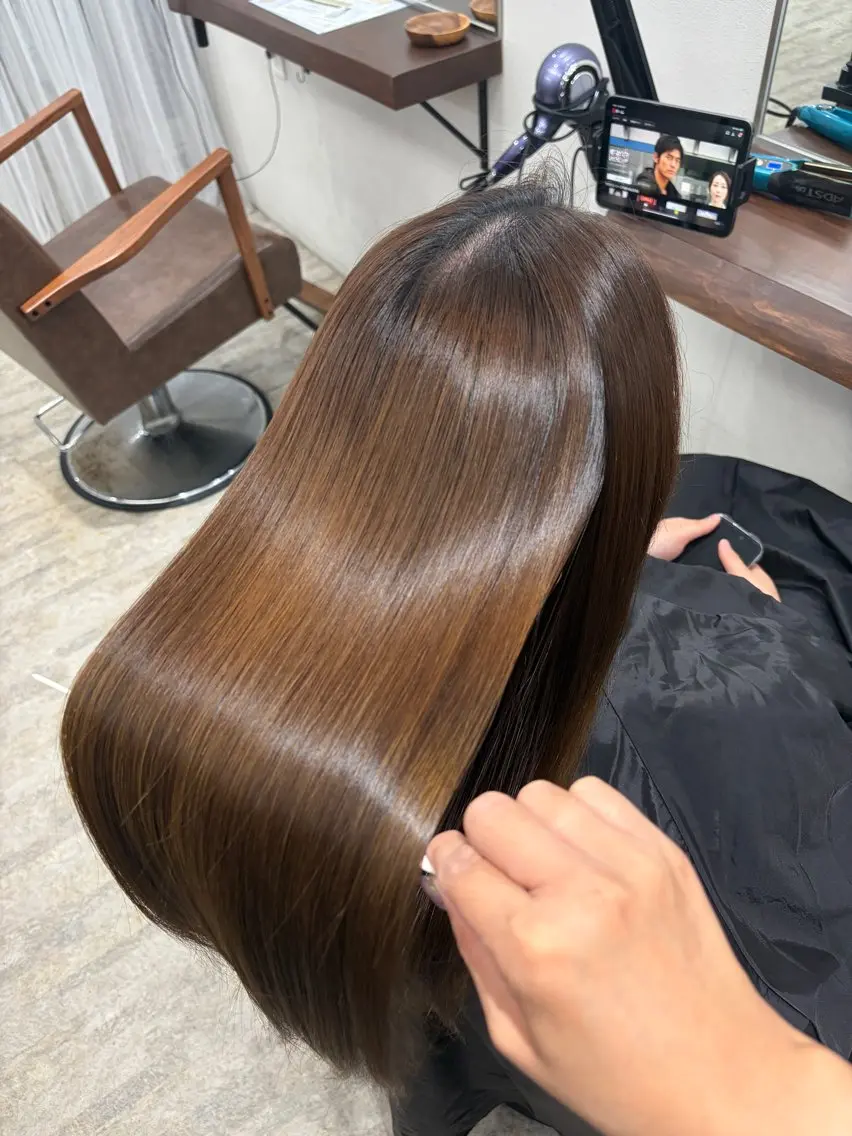 ロング 縮毛矯正 トリートメント LABO. 門屋和香那のヘアスタイル