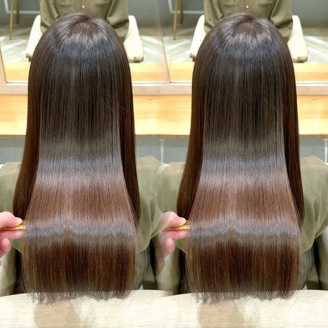 ロング 縮毛矯正 【艶カラー】 じゅりのヘアスタイル
