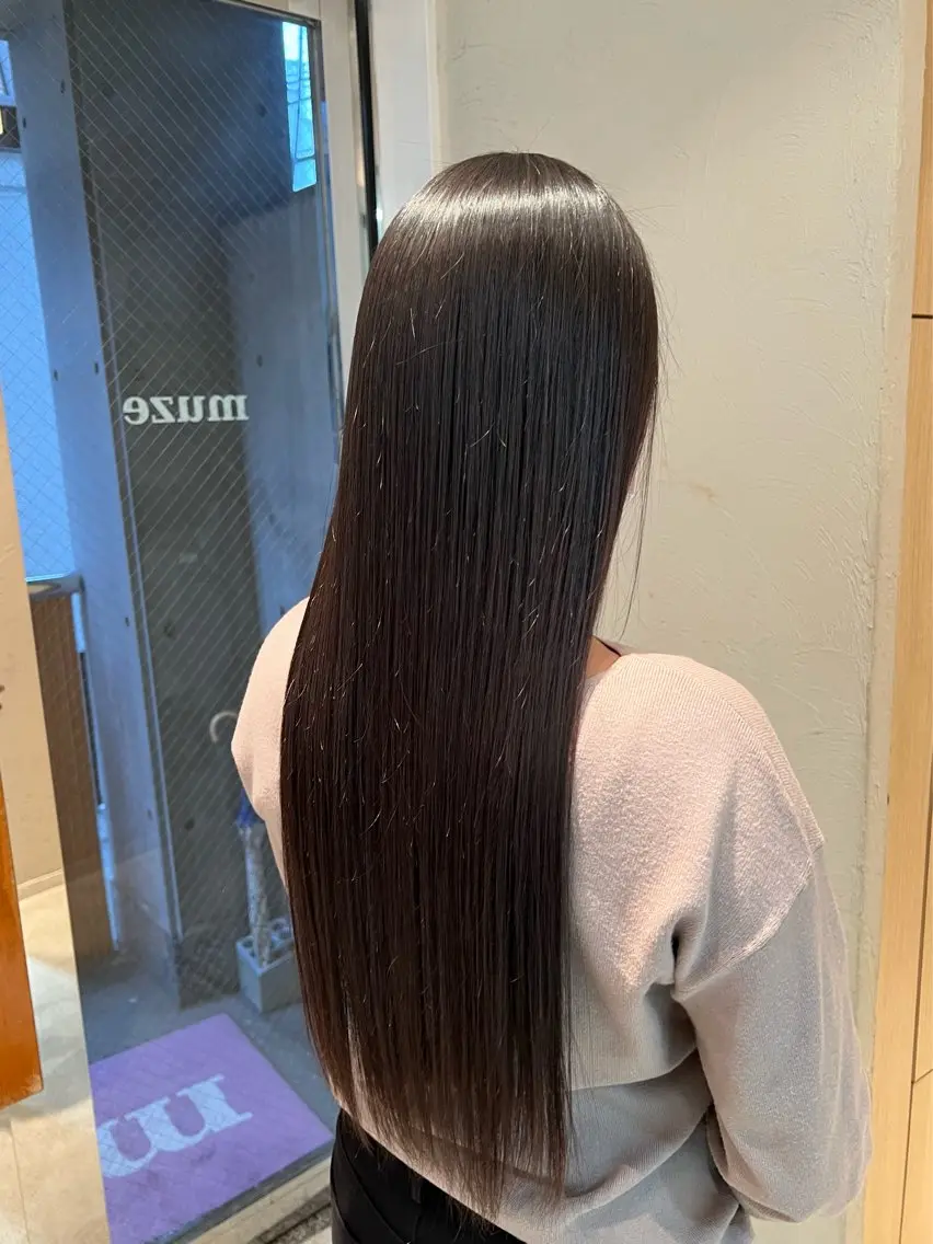 ロング 髪質改善 トリートメント 髪質改善/酸性ストレ ート/ブリーチ縮毛のヘアスタイル