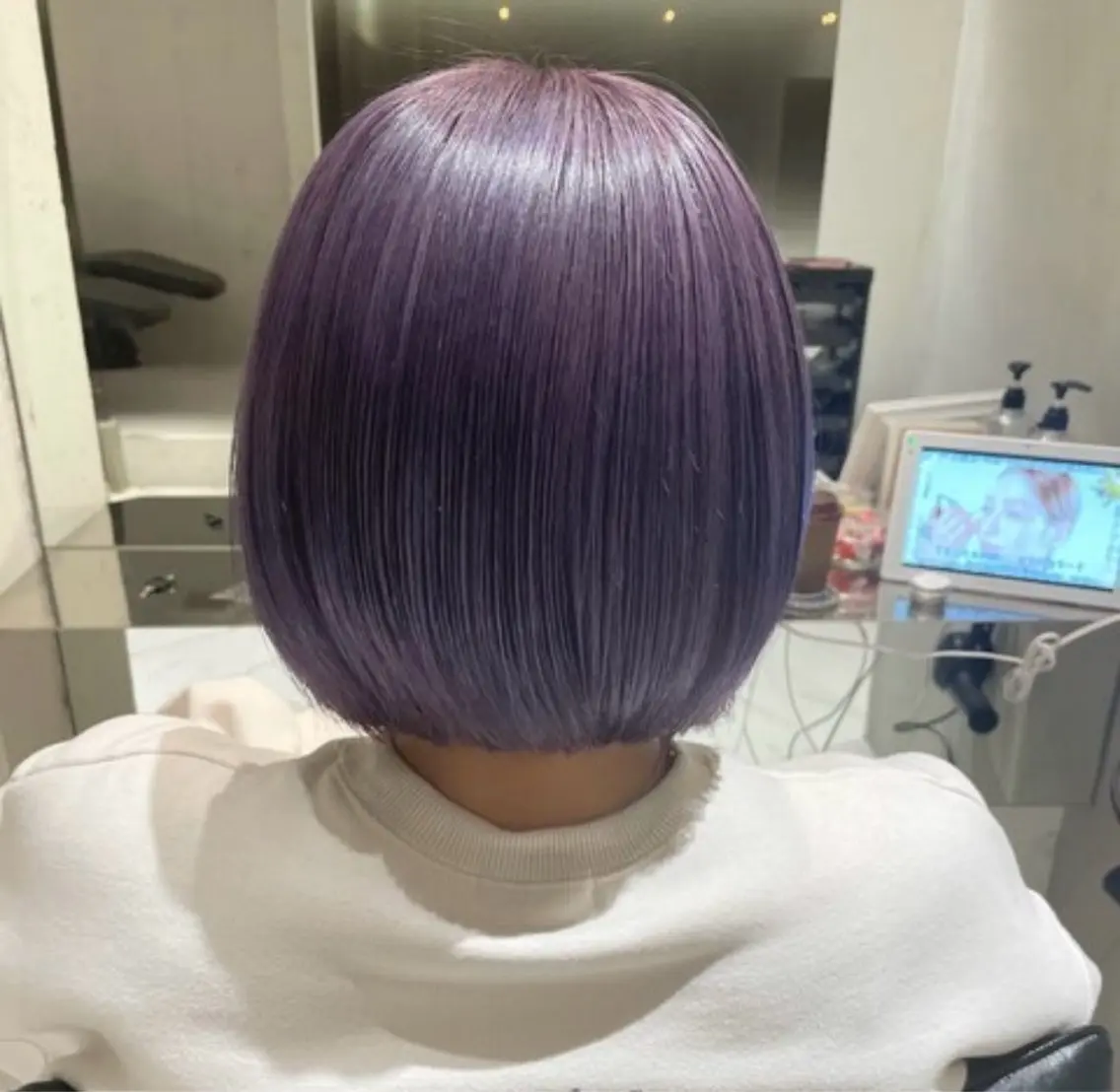 ショート カラー ブリ—チ🎨パ—マ 🌿表参道ちえ🌿のヘアスタイル