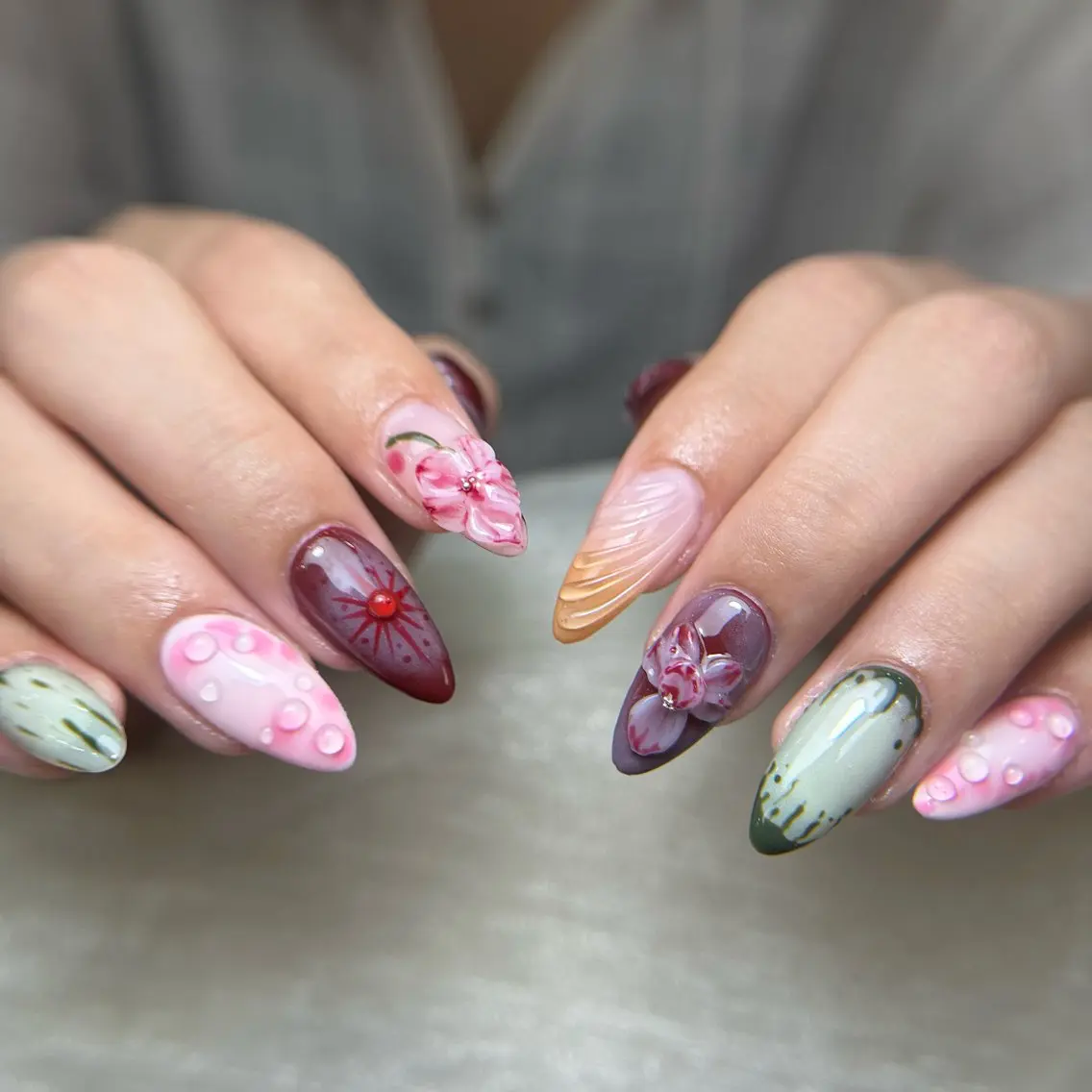 ネイル フレンチネイル グラデーション 韓国ネイル マグネットネイル シンプルネイル ハンドネイル CoMo Nailのネイルデザイン