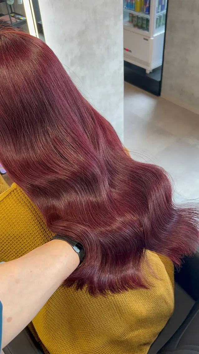 カラー ヘアアレンジ ブリーチ ブリーチなしカラー レッドカラー ヘアカラー ブリーチなしの達人 🌈KAITOのヘアスタイル