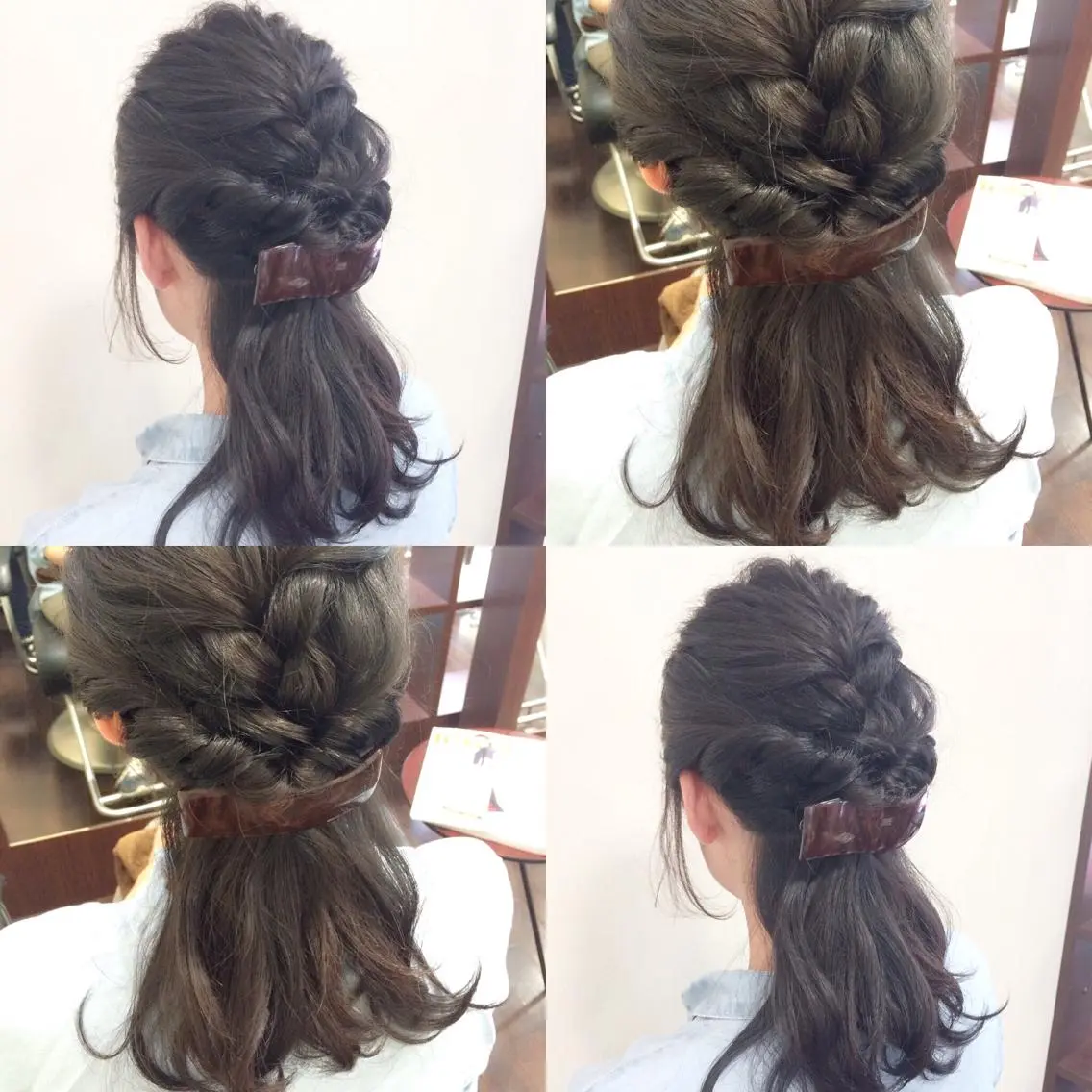 セミロング ヘアアレンジ ハーフアップ 沢田 瞳のヘアスタイル
