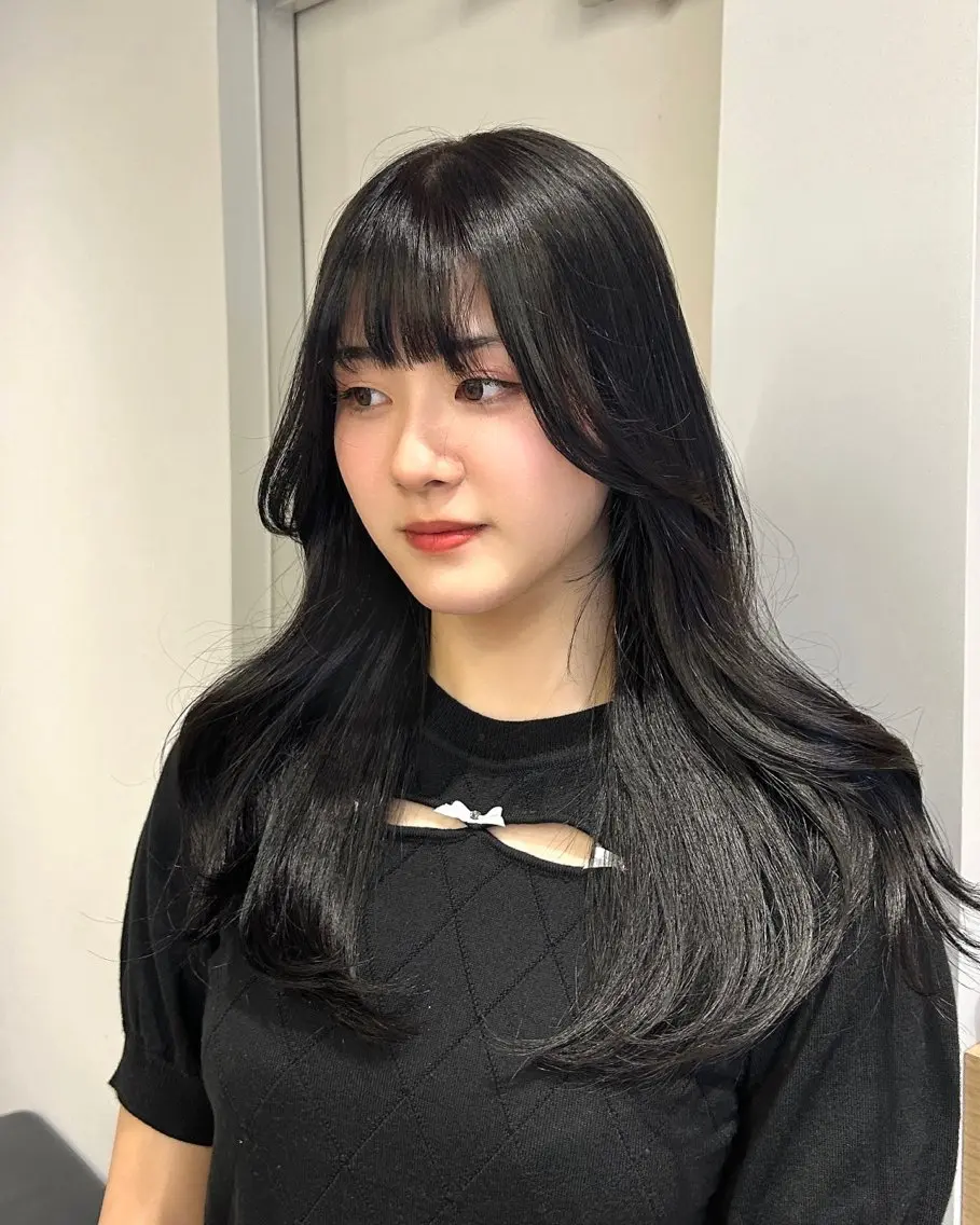 ロング カラー ブリーチ 透明感カラー インナーカラー ブリーチなしカラー 韓国風ヘア 韓国ヘア×レイヤー カット/上田丈也のヘアスタイル