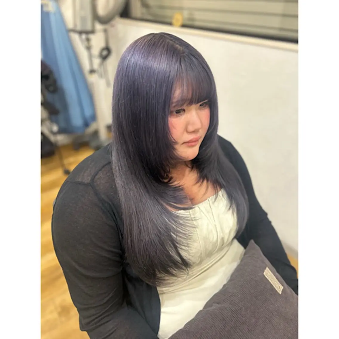 ロング 顔周りカット レイヤーカット カット ま あのヘアスタイル