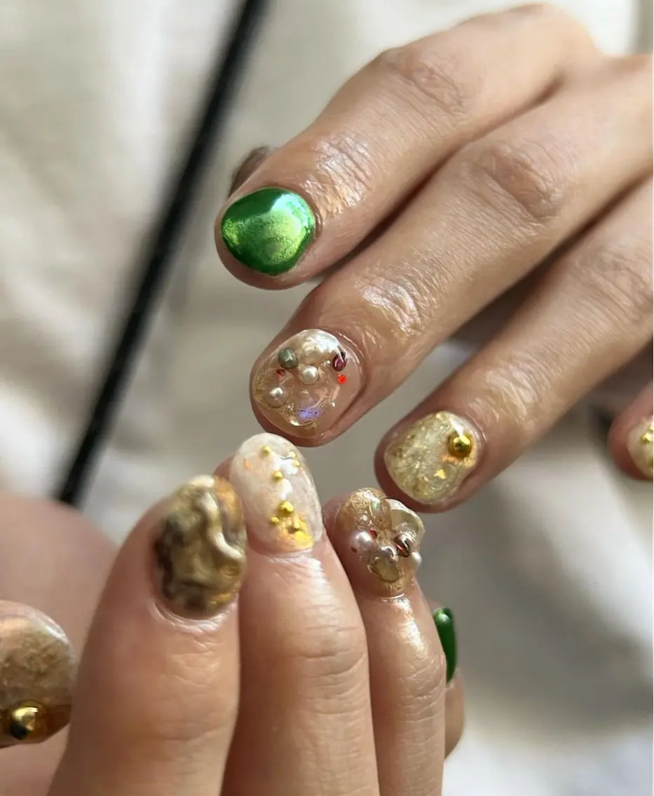 メンズ ネイル フットネイル ジェルネイル ゴールド メンズネイル ニュアンスネイル ハンドネイル ハンドケア anil miyuのネイルデザイン