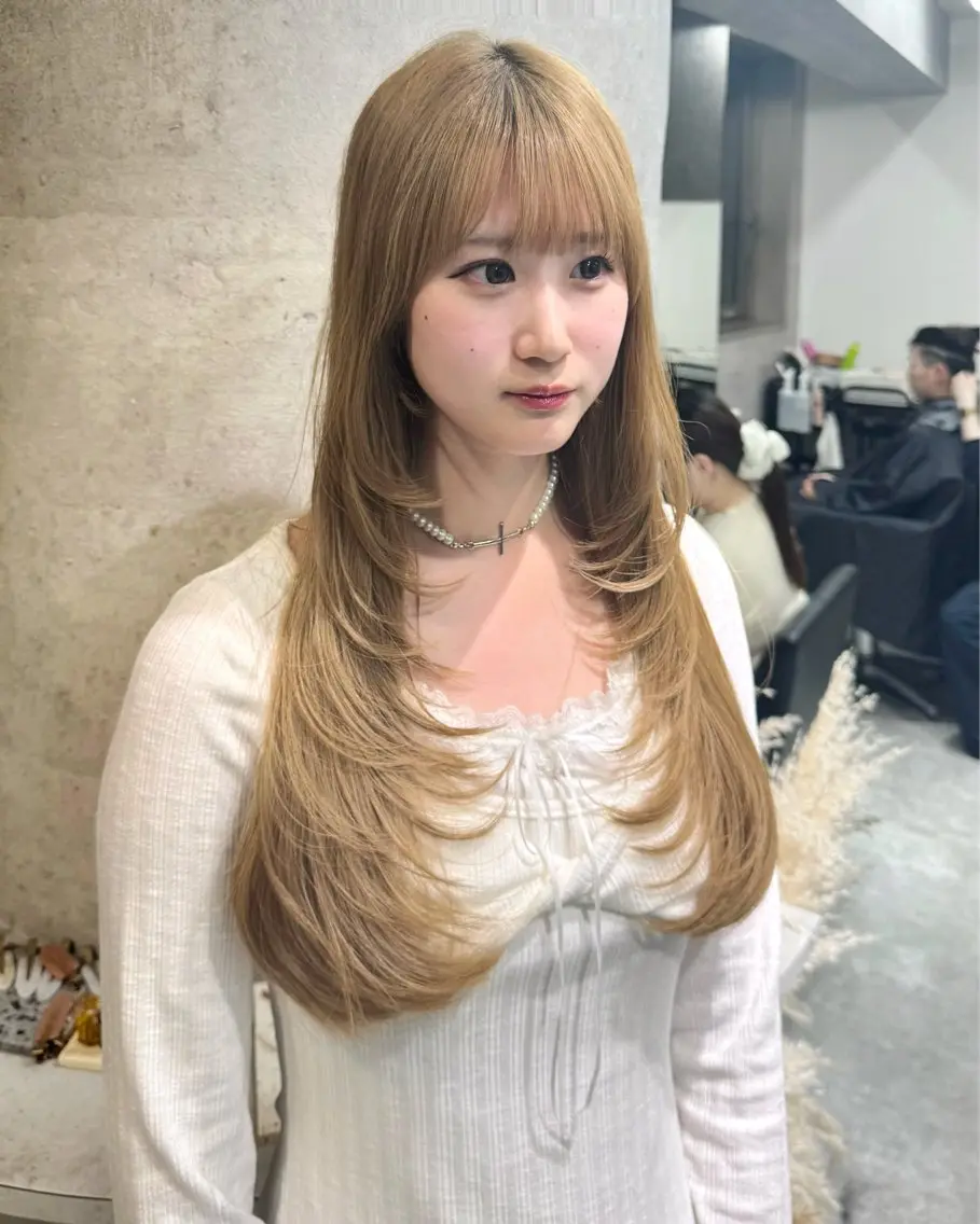ロング カラー カット ヘアカラー 新宿/顔周りカット/ レイヤー/がっきーのヘアスタイル