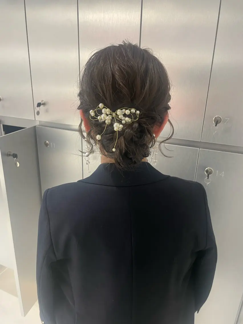 ヘアアレンジ 結婚式・ブライダル ヘアセット ヘアセット🎀耳つぼ 👂💎MONAMIのヘアスタイル