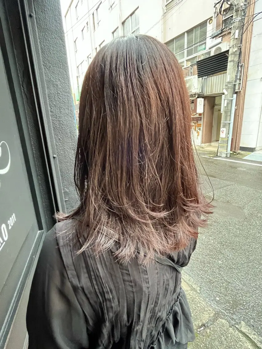 ミディアム レイヤーカット 柿本 蘭のヘアスタイル