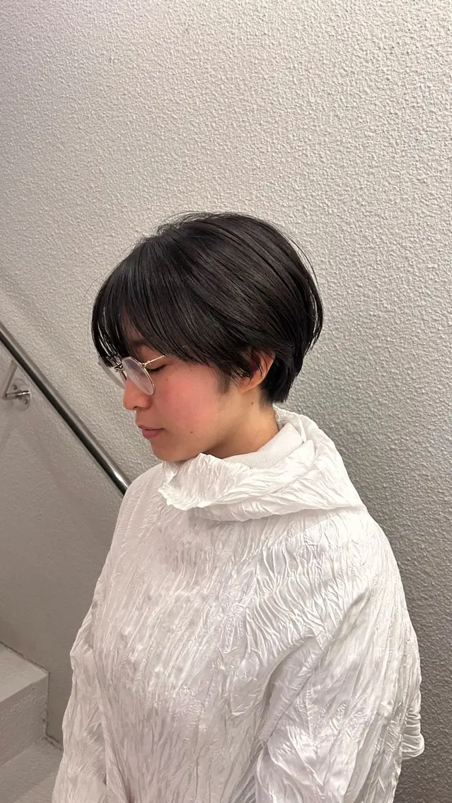 ショート ショートボブ ショートレイヤー 丸みショート ボブ レイヤーカット 🌿ボブ パーマ高橋啓太🌿のヘアスタイル