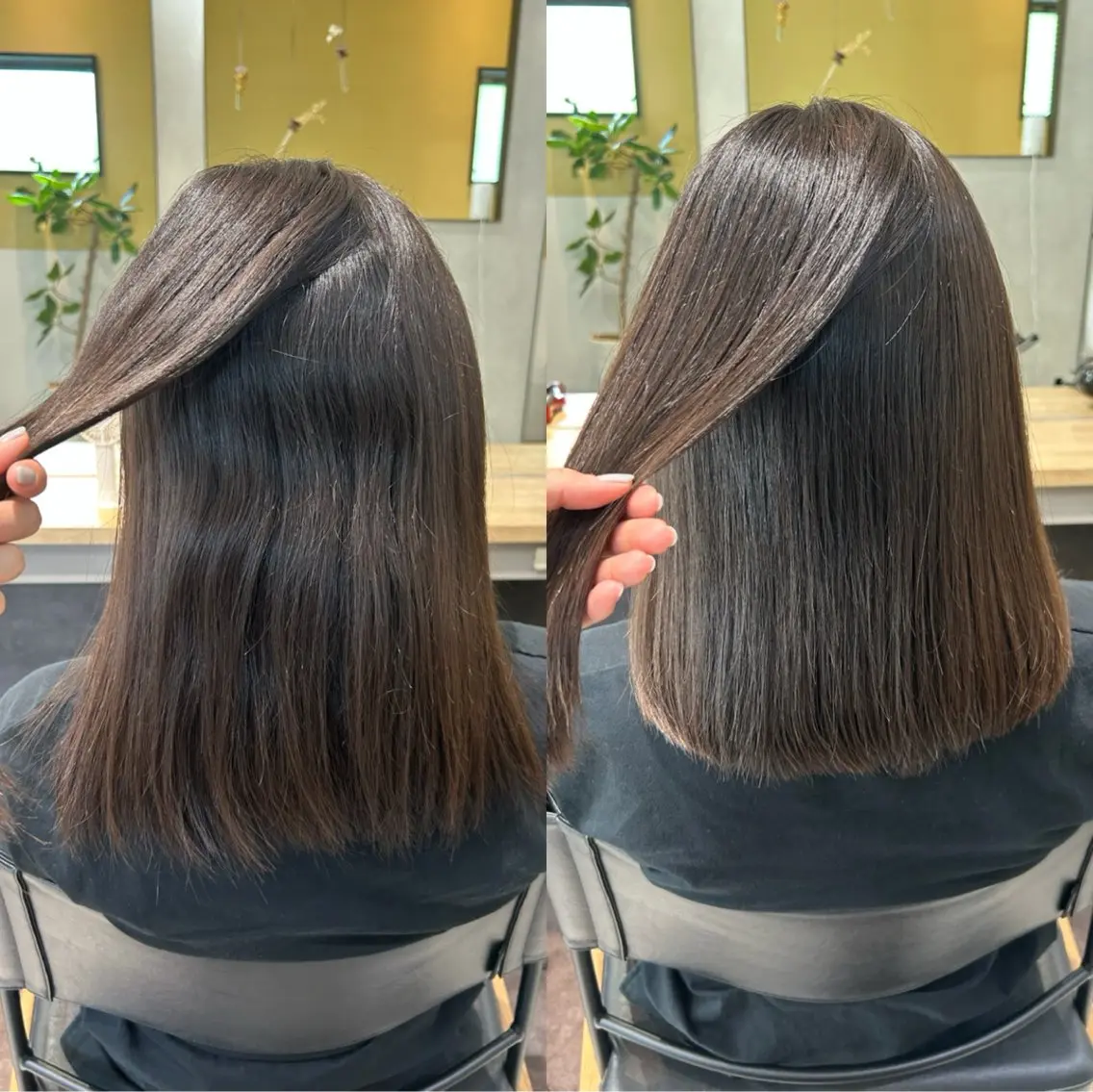 ミディアム パーマ 髪質改善 ストレートパーマ カット 縮毛矯正 トリートメント hubhair レイヤー/透明感のヘアスタイル