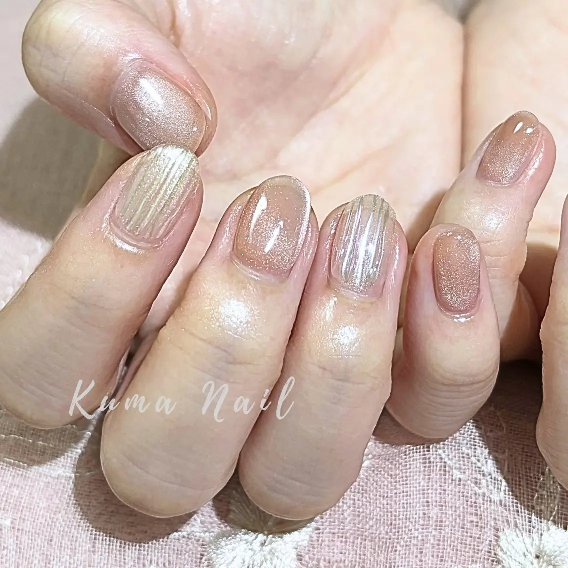 ネイル マグネットネイル ニュアンスネイル ハンドネイル 藤が丘ネイル Kuma Nailのネイルデザイン