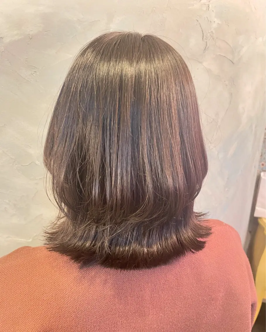 ミディアム ミディアムレイヤー レイヤーカット hair make echo滿木あい花のヘアスタイル