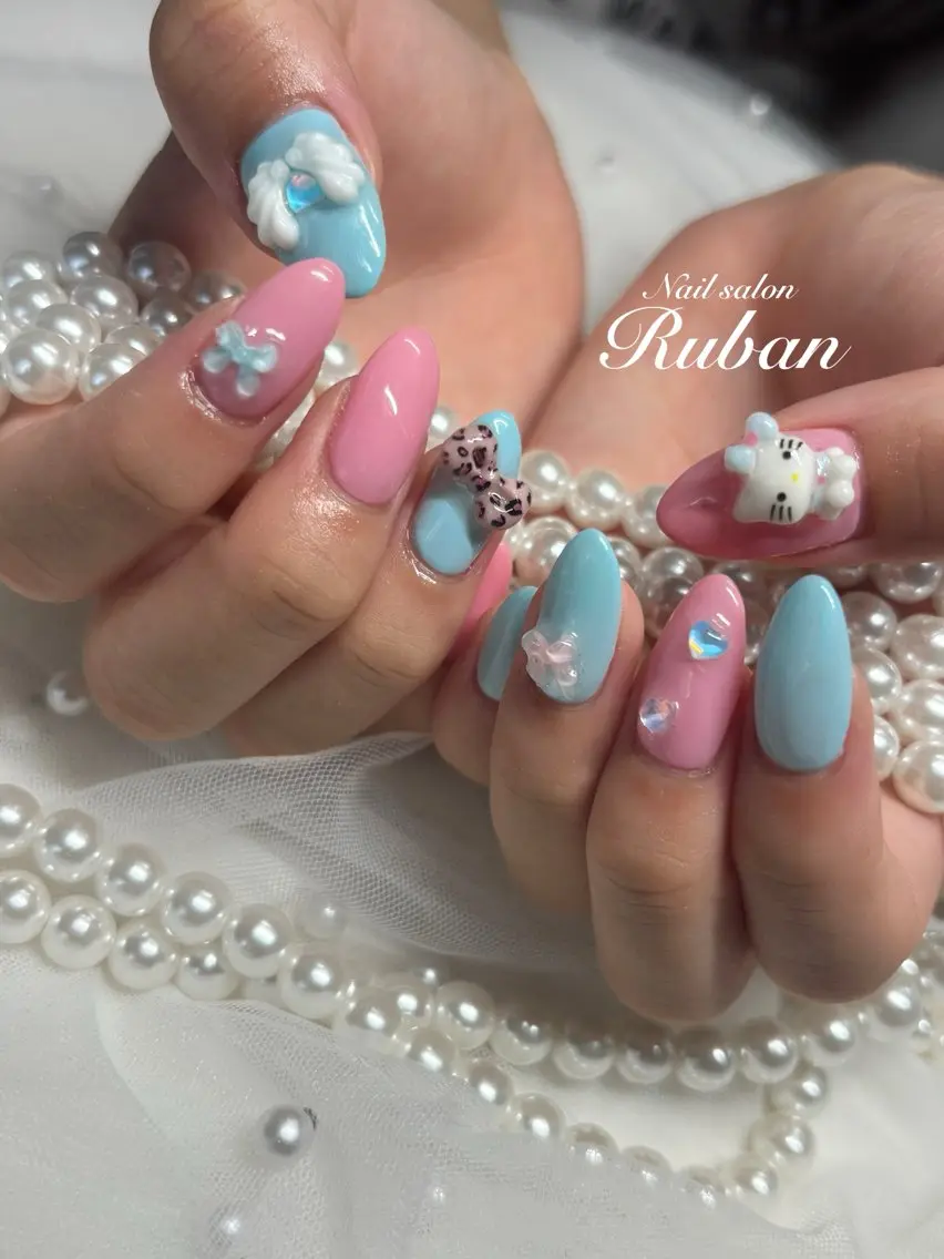 ネイル パステルネイル リボン Nail salon Rubanのネイルデザイン
