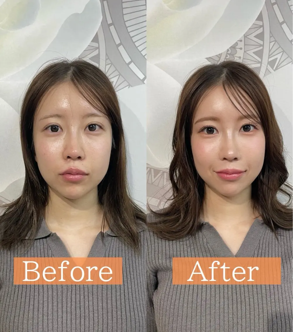 多幸感と透明感💗🫧垢抜けメイク+ヘアセット（巻きおろし）の写真