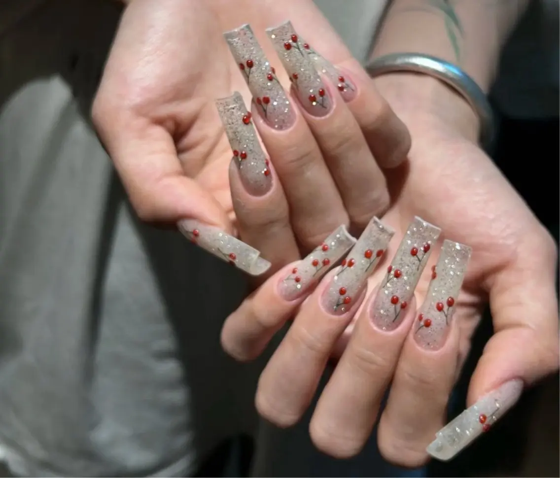 ネイル アートネイル オーロラネイル チークネイル フレンチネイル ガラスフレンチ 🎀🎀YooLi Nail Salonのネイルデザイン