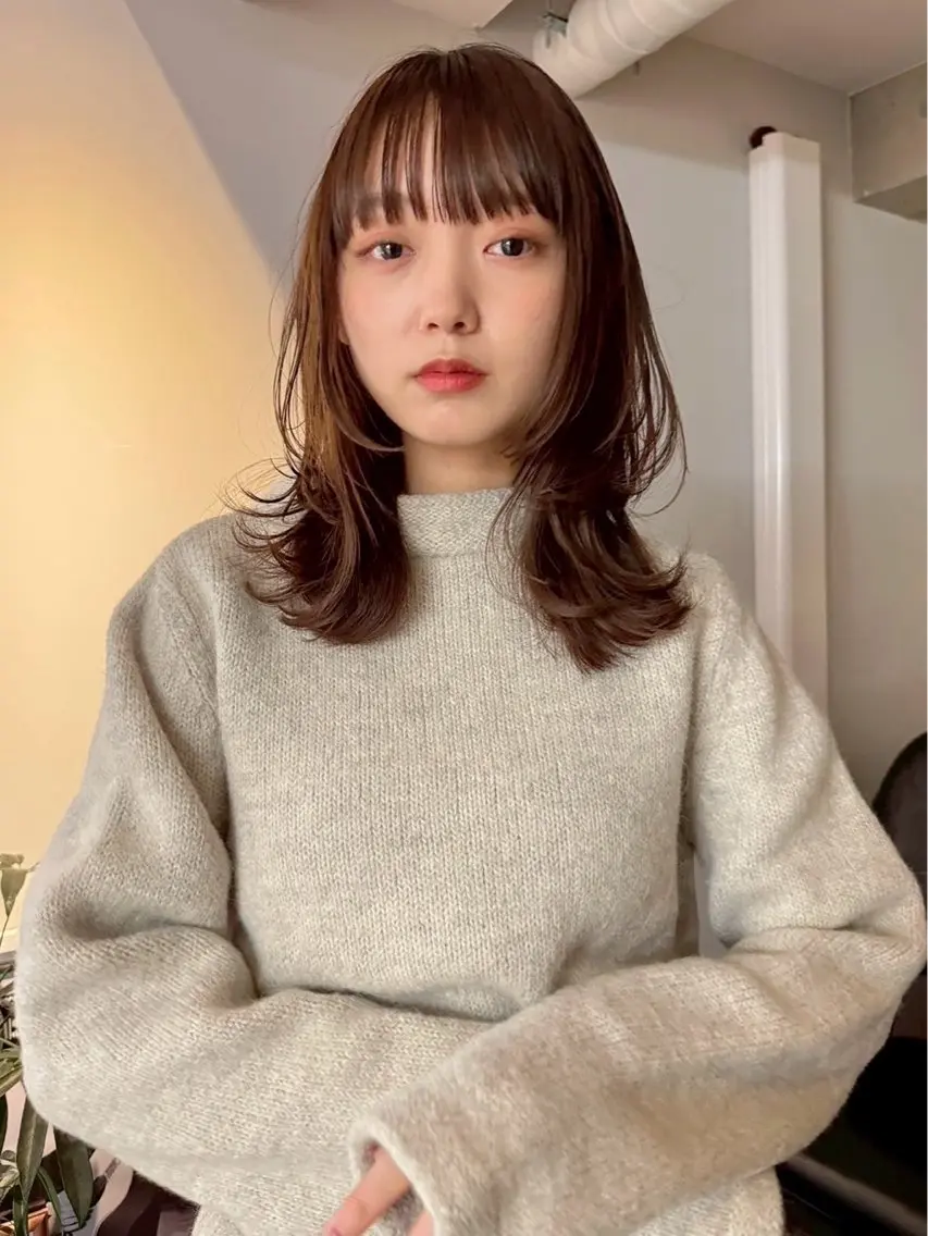 ミディアム カラー カット ヘアカラー トリートメント 嶋佐 昌大 シマサマオのヘアスタイル