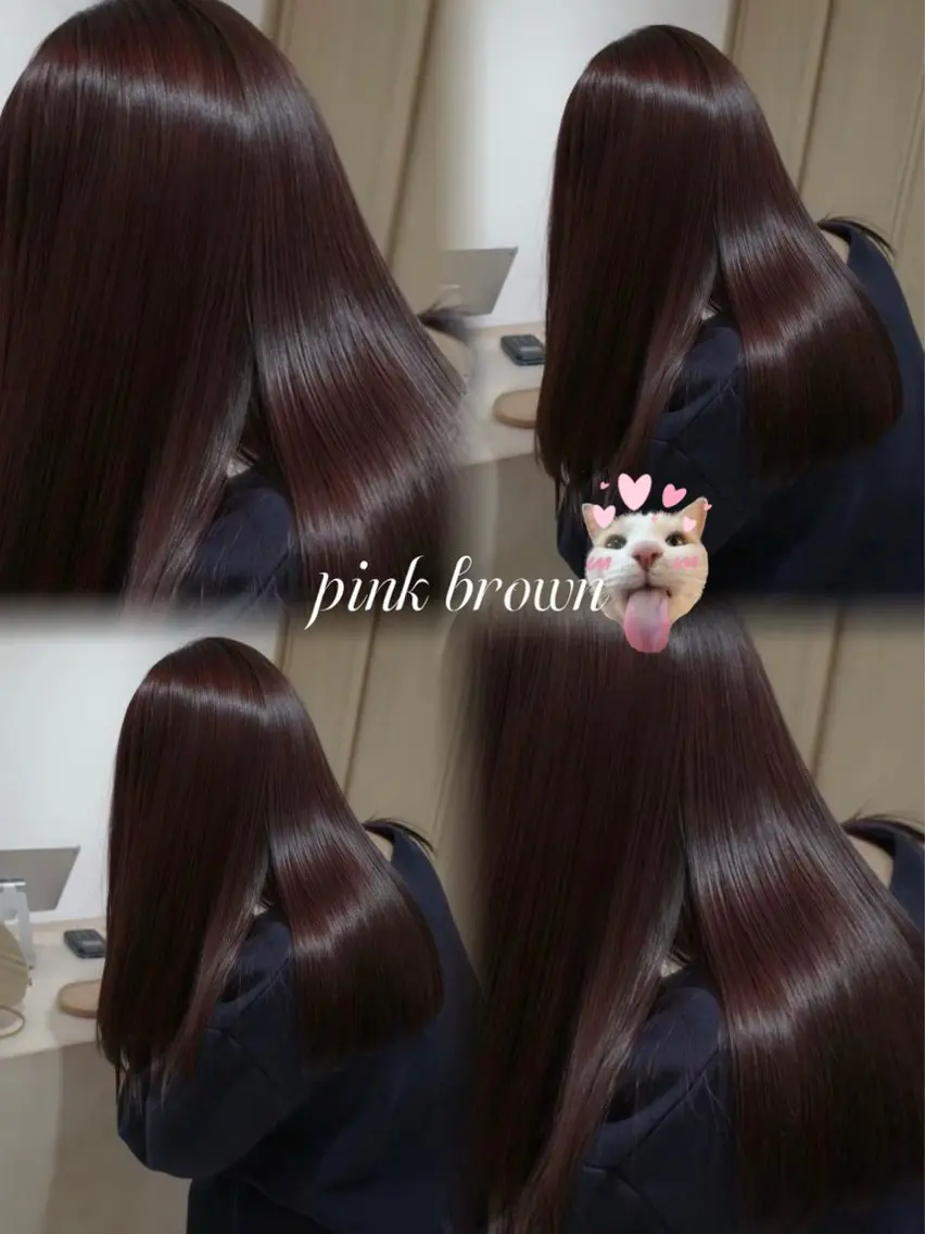【 pink brown 】⸌̟͂̋⸍̑⸜̑⸝͂ ケアカラー+3stepトリートメントの写真