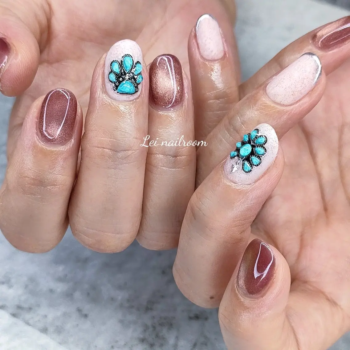 ネイル ブラウン lei🌼 nailroomのネイルデザイン