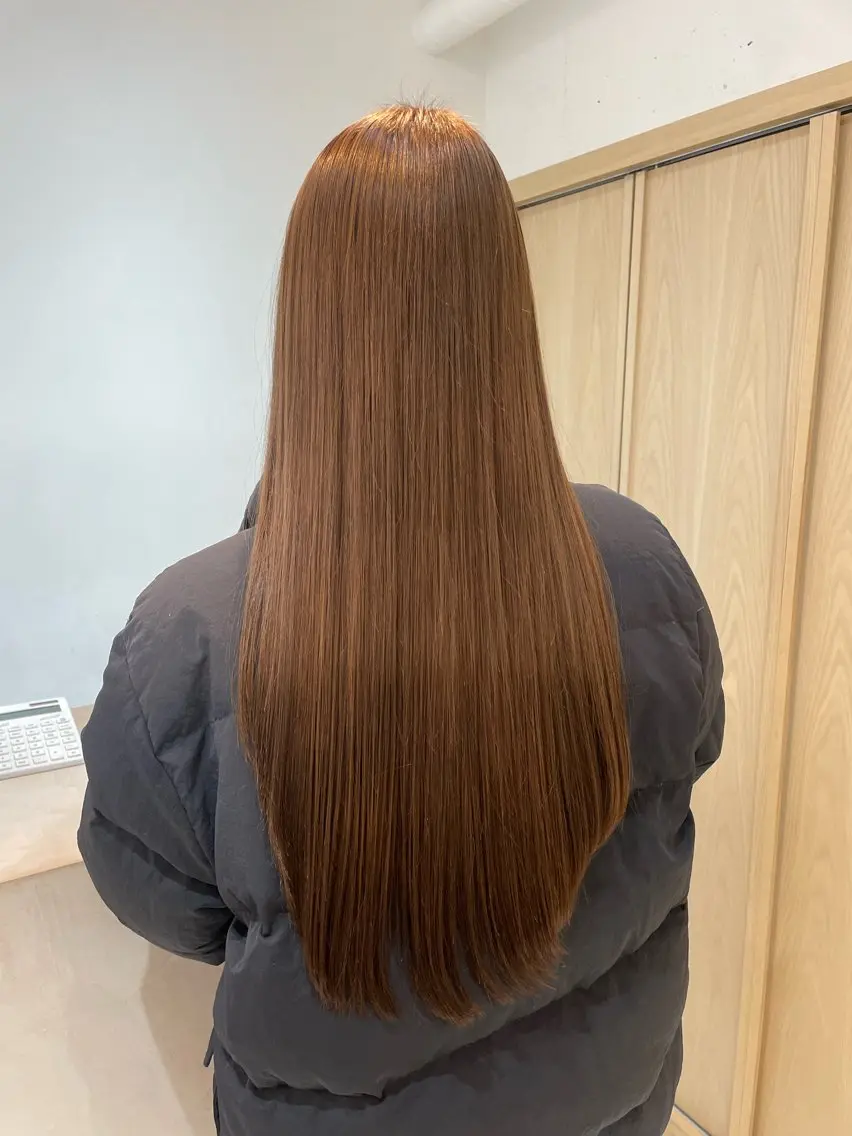 ロング カラー オレンジ ヘアカラー トリートメント カットモデル募集中 千葉大夢のヘアスタイル
