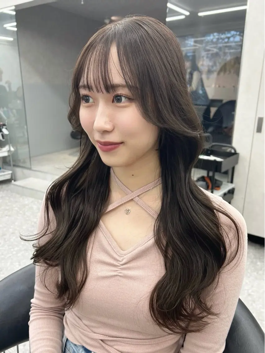 ロング カット ヘアカラー トリートメント 博多ベージュ 🐻松井傑のヘアスタイル
