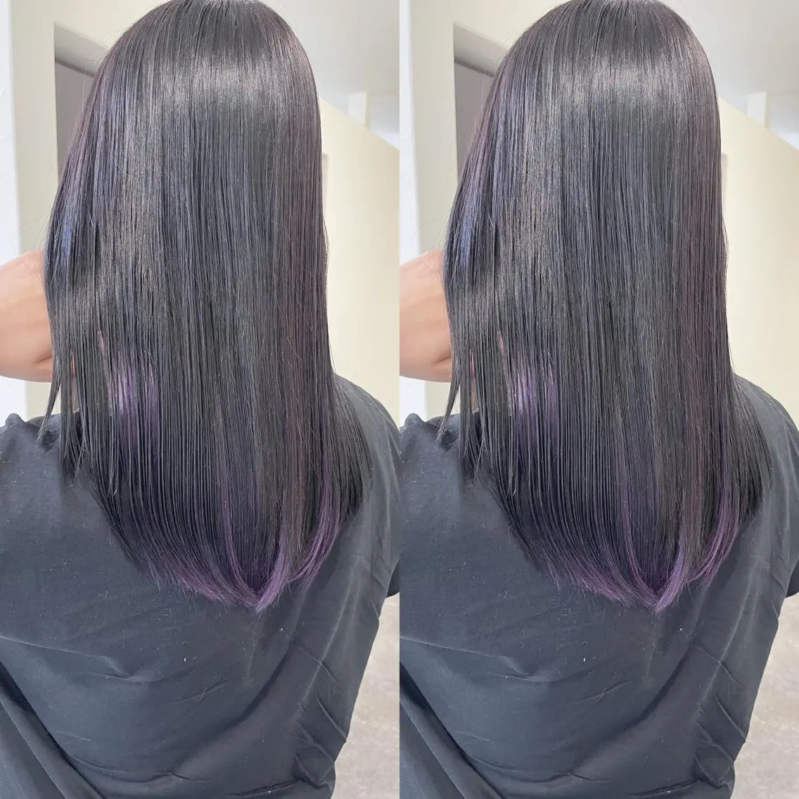 セミロング パープルカラー 髪質改善 カット ヘアカラー 縮毛矯正 トリートメント H (エイチ) 烏丸御池店のヘアスタイル
