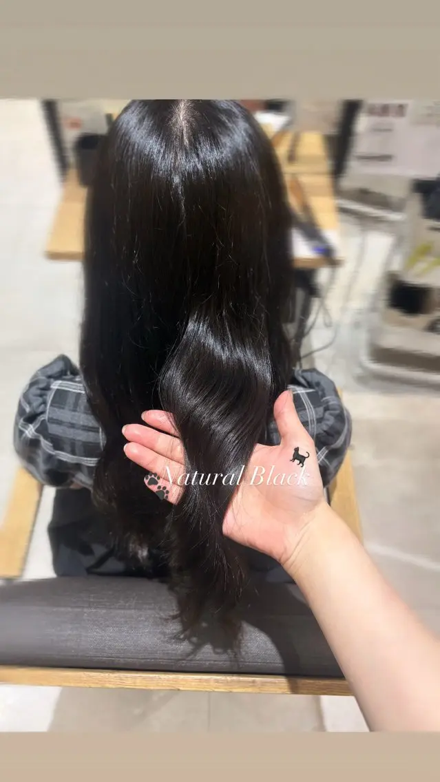 カラー 黒髪 ナチュラルブラック ヘアカラー rina⟡/川越/ ナチュラルカラー🪽のヘアスタイル