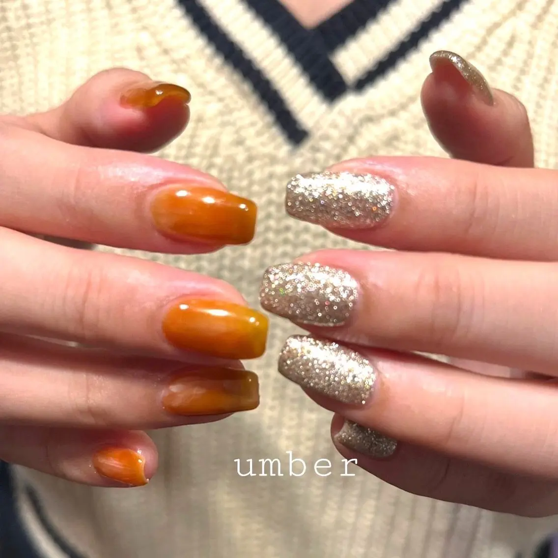 ネイル ハンドネイル umber 三茶1分のネイルデザイン